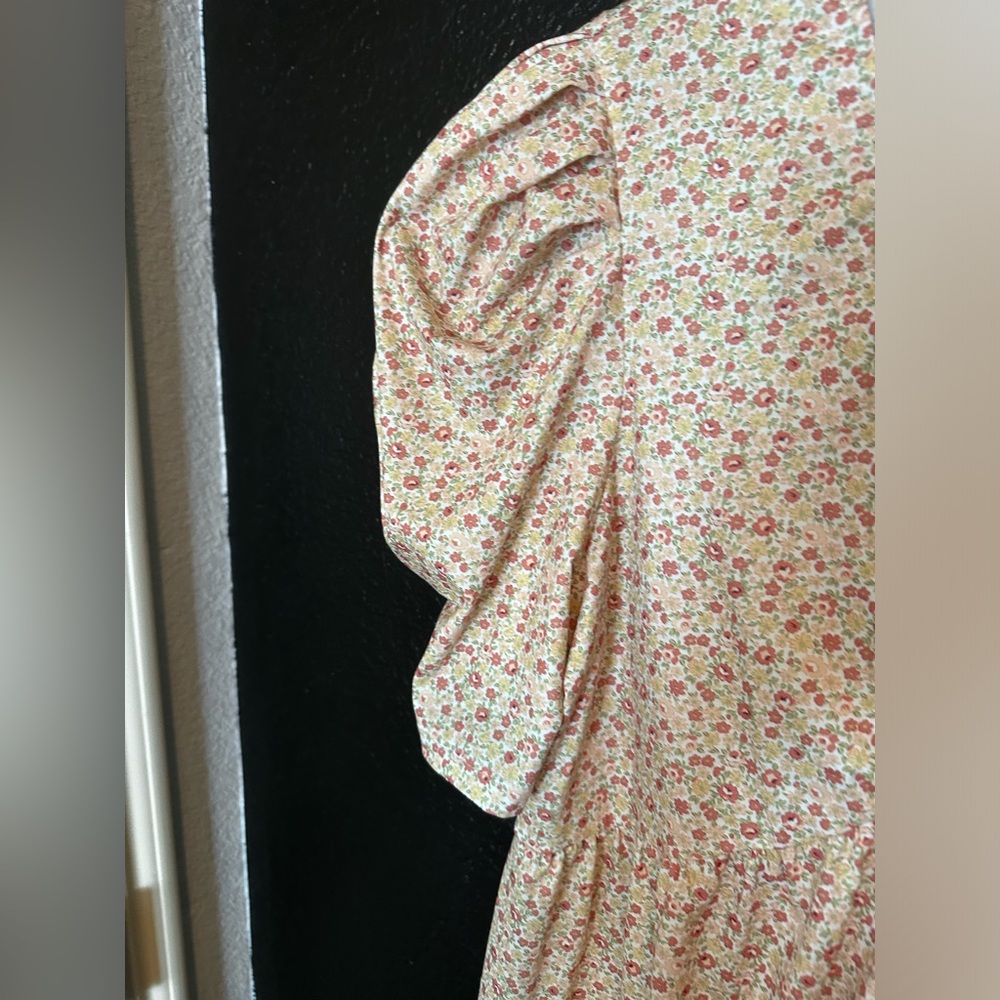 Hyacinth House Tuckernuck Floral Follie Puff Sleeve Tiered Mini Dress size L - Picture 5 of 10